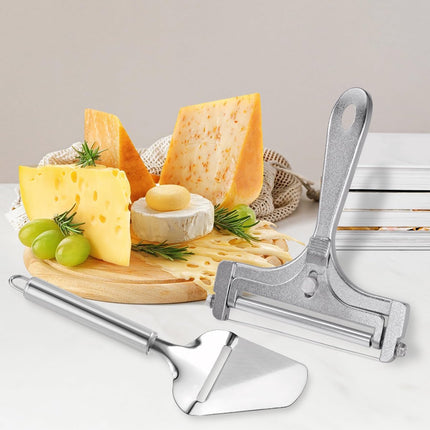 Cheese Slicer - 2-Piece Cheese Slicer Set - Cheese Grater - Cheese Cutter - Cheese Slicer for Young Cheese - Kitchen Accessories - For Block Cheese Butter - Wire Cheese Slicer.