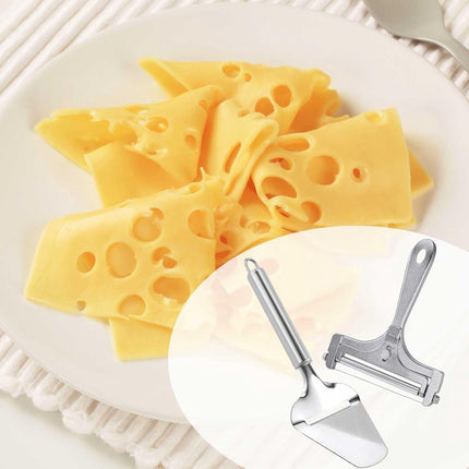 Cheese Slicer - 2-Piece Cheese Slicer Set - Cheese Grater - Cheese Cutter - Cheese Slicer for Young Cheese - Kitchen Accessories - For Block Cheese Butter - Wire Cheese Slicer.