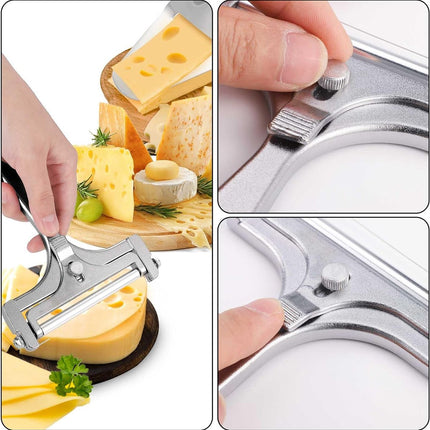 Cheese Slicer - 2-Piece Cheese Slicer Set - Cheese Grater - Cheese Cutter - Cheese Slicer for Young Cheese - Kitchen Accessories - For Block Cheese Butter - Wire Cheese Slicer.
