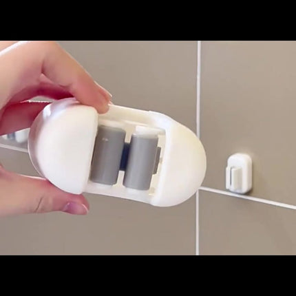Broom Holder - 3 Pieces - Self-Adhesive - Broom Hanging System - Broom Holder - Garden Tools - Tool Holder - Wall Mount - For Office, Kitchen, Garage, Garden, Storage and Save Space - For Mop and Broom - White.