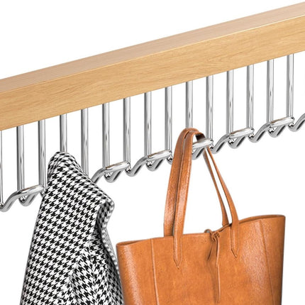 Clothes Hangers - Clothes Rod - Extendable - Hook Extendable Clothes Hanger - Non-Slip Coat Racks With 8 Hooks - Multifunctional Hanger - Multifunctional Sliding Rack - For Bras, Ties, Tank Top, Scarf, Jewelry - 31x8 Cm - 1 Piece.