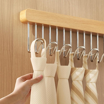 Clothes Hangers - Clothes Rod - Extendable - Hook Extendable Clothes Hanger - Non-Slip Coat Racks With 8 Hooks - Multifunctional Hanger - Multifunctional Sliding Rack - For Bras, Ties, Tank Top, Scarf, Jewelry - 31x8 Cm - 1 Piece.