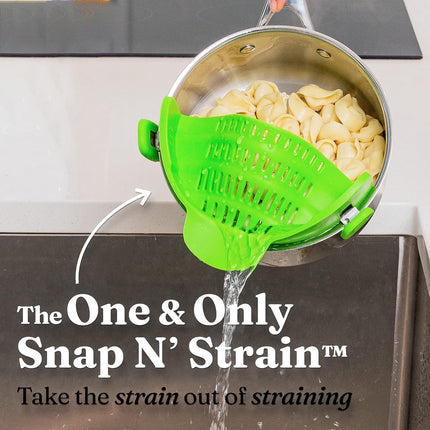 Silicone Colander - Kitchen Draining Lid - Draining Aid - Silicone - BPA Free - Safe Hands-Free Draining - Colander - Safe Draining - Solid Compact Kitchen Draining Lid - Draining Lid - Green - Dishwasher Safe - For All Sizes of Pans.