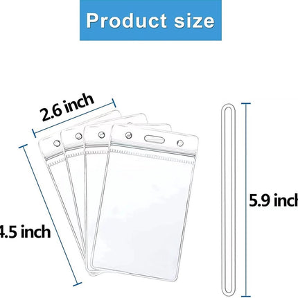 50x Badge Holder - Vertical PVC ID Badge Holders - 11x6.5cm - Name Badges - Card Badge - Transparent ID Card Holder - Name Badge Holder - Card Holder - Card Holders Name Badges - ID Card Holder - Seal - Waterproof Plastic ID Card Holder - With 50 Ring.