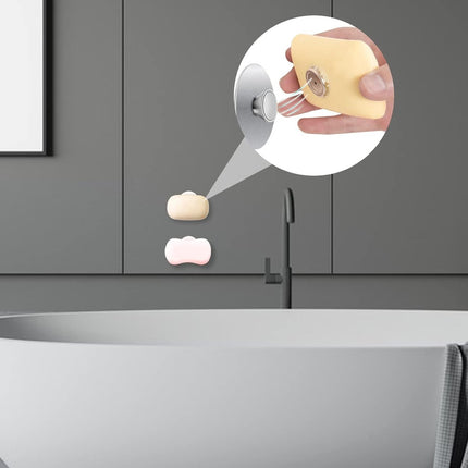 Soap Holder - With Suction Cups - Stainless Steel - Self-Adhesive Soap Dish - Soap Box - Soap Box - Small Wall Mount Soap Dish - Hanging Soap Holder - Multifunctional Storage Rack - Shower - Kitchen - Bathroom Accessories - No Drilling Required - Strong A.