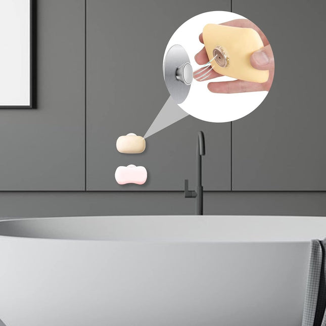 Soap Holder - With Suction Cups - Stainless Steel - Self-Adhesive Soap Dish - Soap Box - Soap Box - Small Wall Mount Soap Dish - Hanging Soap Holder - Multifunctional Storage Rack - Shower - Kitchen - Bathroom Accessories - No Drilling Required - Strong A.