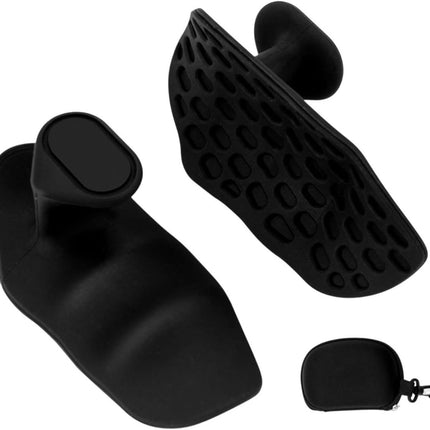 Fitness Strength Training Grips - Rubber Gym Weightlifting Non-Slip Exercise Grips - Breaking Limits Power Grips - Deadlift Straps - Lift Straps - Strength Training - Fingerless Weightlifting Grips - Anti-slip Palm Protectors - 2 Pieces - Black.