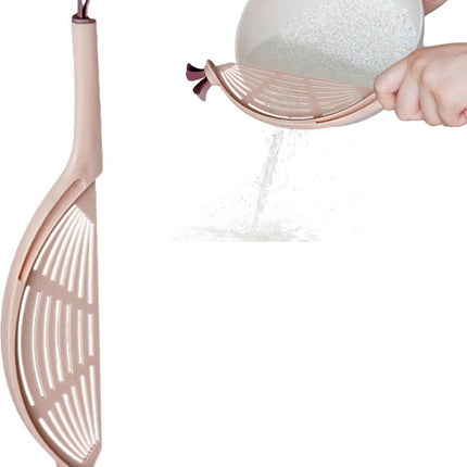 Rice Washer - Colander - Colander for Vegetables - Rice Washing Bowl - Kitchen Colander - Colander for Washing Rice - Vegetable Fruit Pasta Sieve Draining Rack - For Washing and Draining Rice, Fruit, Vegetables, Grains, Beans - Pink.