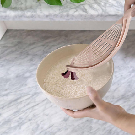 Rice Washer - Colander - Colander for Vegetables - Rice Washing Bowl - Kitchen Colander - Colander for Washing Rice - Vegetable Fruit Pasta Sieve Draining Rack - For Washing and Draining Rice, Fruit, Vegetables, Grains, Beans - Pink.