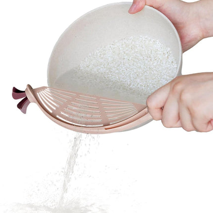 Rice Washer - Colander - Colander for Vegetables - Rice Washing Bowl - Kitchen Colander - Colander for Washing Rice - Vegetable Fruit Pasta Sieve Draining Rack - For Washing and Draining Rice, Fruit, Vegetables, Grains, Beans - Pink.
