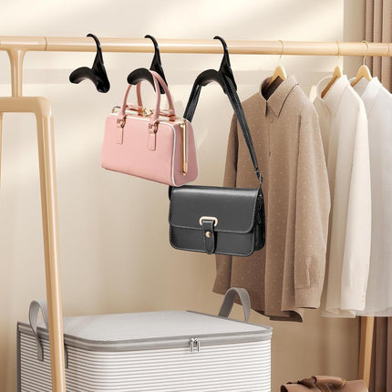 Bag Hanger - 6 Pieces Handbag Hooks for Wardrobe - Hangers - Handbag - Clothes Hanger - Bags - Handbag Hanger - Handbag Hanger for Closet - For Hanging Bags, Wallets, Handbags, Belts, Scarves, Hats, Clothing - Black.