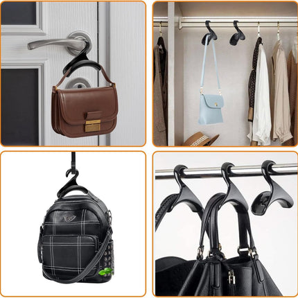 Bag Hanger - 6 Pieces Handbag Hooks for Wardrobe - Hangers - Handbag - Clothes Hanger - Bags - Handbag Hanger - Handbag Hanger for Closet - For Hanging Bags, Wallets, Handbags, Belts, Scarves, Hats, Clothing - Black.