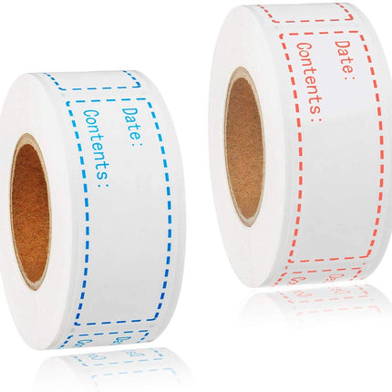 Writable Freezer Labels - 2x 150 Stickers - Label Stickers - Freezer Labels - Each 7.5 X 2.5cm - On a Roll Labels - Shelf Life Labels - Planner Stickers - Freezer Containers - For Containers/Boxes/Bags - White - Waterproof & Oil Resistant.
