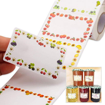 Writable Freezer Labels PP Roll - 500 Stickers - Fruit Label Sticker - Freezer Labels - 5x3CM - Writable - Freezer Stickers - Shelf Life Labels - Freezer Containers - Freezer - Freezer - Jam Jars - For Containers Boxes Bags.