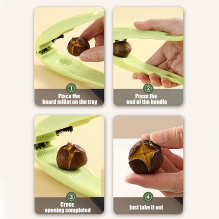 Chestnut Clip - Walnut Clip - Dried Fruit Opener - Chestnut Tools - Chestnut Slicer - Marontlong Tongs - Nutcracker Bowl - Hazelnut Opener - Household - Nut Shelling Tools - Multi-Functional - Kitchen Utensils - Green.