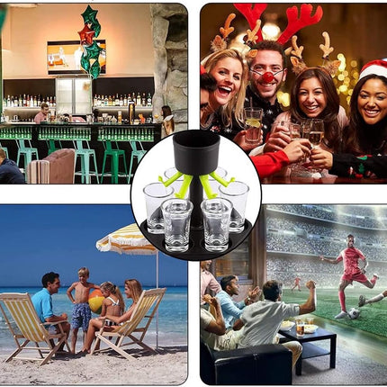 Shot Fountain - Shot Dispenser - Drink Dispenser - Shot Dispenser - Alcohol Dispenser - Shot Glasses - Drinks - Game - Party - For 6 Shot Glasses - For 6 People New Year New Year's Party Drinking Games - For Cocktail Party, Drinking Games.
