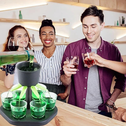 Shot Fountain - Shot Dispenser - Drink Dispenser - Shot Dispenser - Alcohol Dispenser - Shot Glasses - Drinks - Game - Party - For 6 Shot Glasses - For 6 People New Year New Year's Party Drinking Games - For Cocktail Party, Drinking Games.
