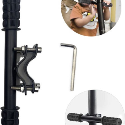 Child Handlebar Stem - Extra Child Handlebar for Front Seat - Secure Grip on the Bike - Handlebar Bracket for Bicycle Accessories - Backrest Bikes - Armrest Frame - Easy to Install - 23cm - Black - 1 Piece.