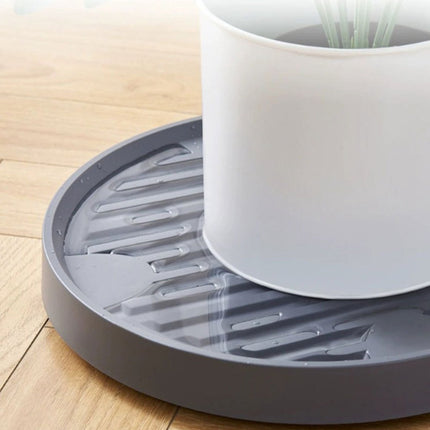 Round Flowerpot Mover - 19.3 Cm - Rolling Plant Pallet - Round Dark Grey Saucer With 4 Wheels - Plant Stand Planter Caddies - For Moving Potted Planters - For Garden, Patio, Courtyard, Terrace - Load Capacity 40 Kg - 1 Piece.