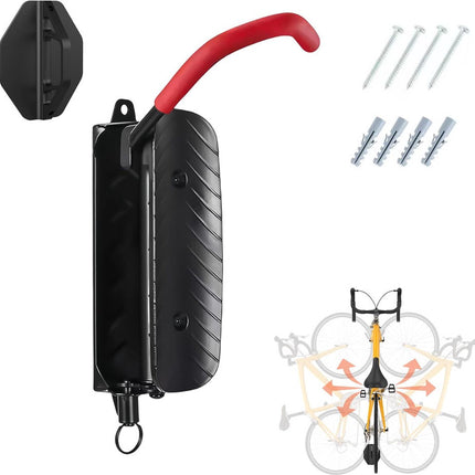 Rotatable Bicycle Suspension System - Bike Hook - Bicycle Suspension Bracket - Bicycle Storage - Wall Bracket for Bicycles - Bicycle Rack - Bicycle Bracket - Bicycle Suspension Rack - Wall Mount - Save Space - High Load Capacity - Suitable for Most Bicycl.