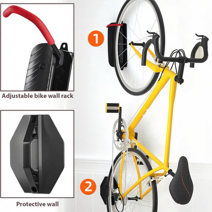 Rotatable Bicycle Suspension System - Bike Hook - Bicycle Suspension Bracket - Bicycle Storage - Wall Bracket for Bicycles - Bicycle Rack - Bicycle Bracket - Bicycle Suspension Rack - Wall Mount - Save Space - High Load Capacity - Suitable for Most Bicycl.