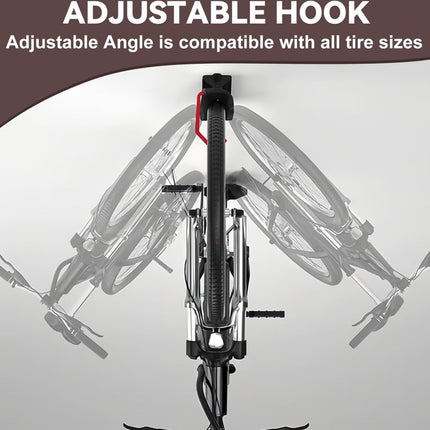 Rotatable Bicycle Suspension System - Bike Hook - Bicycle Suspension Bracket - Bicycle Storage - Wall Bracket for Bicycles - Bicycle Rack - Bicycle Bracket - Bicycle Suspension Rack - Wall Mount - Save Space - High Load Capacity - Suitable for Most Bicycl.