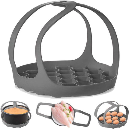 Egg poacher - Poached egg maker - Silicone egg cooker rack - Poached egg maker - Silicone Steamer Basket - multifunctional - BPA-free - grey.