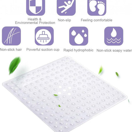 Non-Slip Shower Mat / Bath Mat Transparent With Suction Cups - 53 x 53 Cm - Non-Slip Shower Mat - Bathroom Mat - Anti-Slip Shower Cabin Mat - Mat for the Bath - Non-Slip for Shower - For In the Shower or Bath.