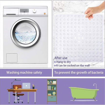 Non-Slip Shower Mat / Bath Mat Transparent With Suction Cups - 53 x 53 Cm - Non-Slip Shower Mat - Bathroom Mat - Anti-Slip Shower Cabin Mat - Mat for the Bath - Non-Slip for Shower - For In the Shower or Bath.
