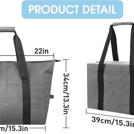 Cooler Bags - Lunch Bag - Foldable Cooler Bag - 20 L - 30x27x19 Cm - Insulation - 300D Oxford Cloth - Handle Strap - Cooler Bag - Lunch Bag - Insulated Cooler Bag - Picnic Bag - Cooler Bag Lunch - Handbag - Shopping Bag - Grey - Sustainable.