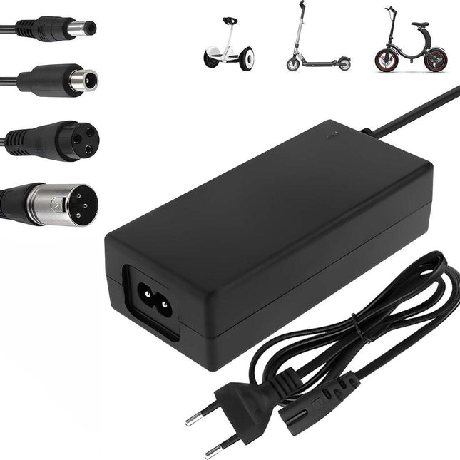 Electric Bike Charger - Charger for Electric Scooters - 36V/42V 2A Universal Charger - With 4 Battery Charger Connectors - Battery Charger - Hoverboard Drift Trikes - Electric Scooter Hoverboard Balance Bike - Suitable for Xiaomi Mi Mijia M365 - 84W Max.