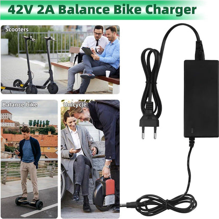 Electric Bike Charger - Charger for Electric Scooters - 36V/42V 2A Universal Charger - With 4 Battery Charger Connectors - Battery Charger - Hoverboard Drift Trikes - Electric Scooter Hoverboard Balance Bike - Suitable for Xiaomi Mi Mijia M365 - 84W Max.