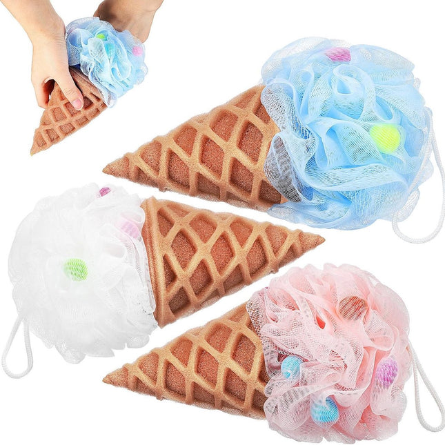 Bath Sponge - Shower Sponge - 3 Pieces - Shower Puff - Bath Sponge - Massage Sponge - Scrubbing Sponge - Bath Sponges - Soft Sponge - Bathroom - Bathroom Accessories - Shower - Reusable.