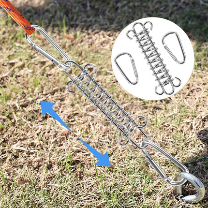 4x Tent Tension Spring - Camping Tent - Tension Spring - Sun Sail - Awning Tension Springs - High-Strength Spring Buckle - Mounting Accessories for Camping Tents - Double Hook Tension Spring - Spring for Tents, Awnings, Boats, Caravans - Sturdy & Durable.
