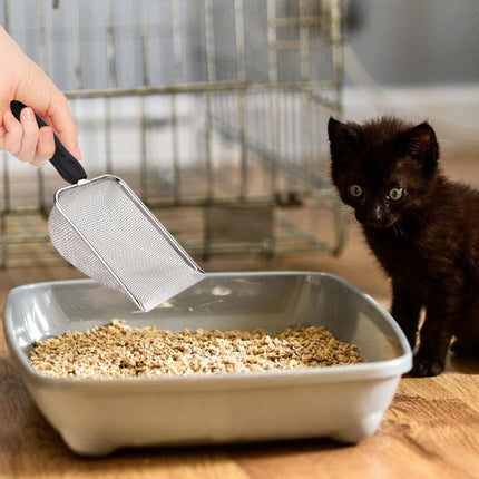 Cat litter scoop - Poop scoop - Ergonomic - Stainless steel.