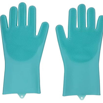 Dishwashing gloves with brush - Silicone dishwashing gloves - Silicone cleaning gloves - Magic dishwashing gloves - Reusable - Cleaning sponge gloves - Dishwashing gloves - for washing dishes - bathroom, kitchen and pet care.