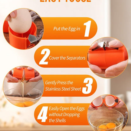 Eggshell Cutter - 3 Pieces - Egg Slicers - Stainless Steel - Eggshell Opener - Egg Beheader - Egg Topper - Egg Untopper - Egg Slicer - Egg Shell Splitters - Egg Topper - Egg Untopper - Egg Opener - Kitchen Utensils - No Dirty Hands - Raw and Cooked Eggs.