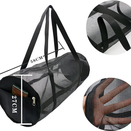 Pool Bag - Sports Bag - Gym Bag - Mesh Bag - Diving - Lightweight - Pool Bag - Foldable - Travel Bag - For Men and Women - Black.