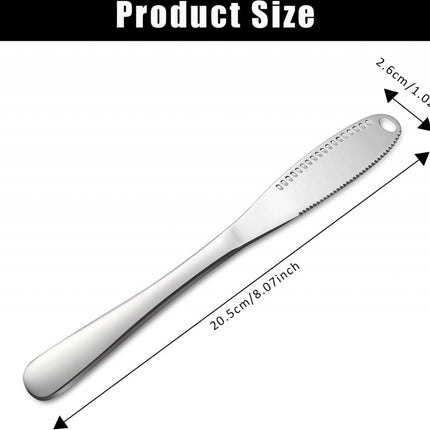 Butter Knives - 2 Pieces - Butter Knife - Spreading Knives - Small Spreading Knives - Tapas Knives - Dessert Knives - Stainless Steel - Butter - Knife - Kitchen Utensils - For Butter, Cheese, Jam, Cream - Silver.