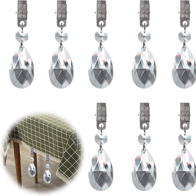 Tablecloth Weights - 8 Pieces - Tablecloth Weights - Garden Oilcloth/Tablecloth Weight Balls - Tablecloth Weighters - Weighted Tablecloth Hangers - Metal Clip - For Picnic Tables - Keep Tablecloths in Place.