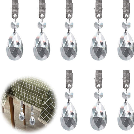 Tablecloth Weights - 8 Pieces - Tablecloth Weights - Garden Oilcloth/Tablecloth Weight Balls - Tablecloth Weighters - Weighted Tablecloth Hangers - Metal Clip - For Picnic Tables - Keep Tablecloths in Place.