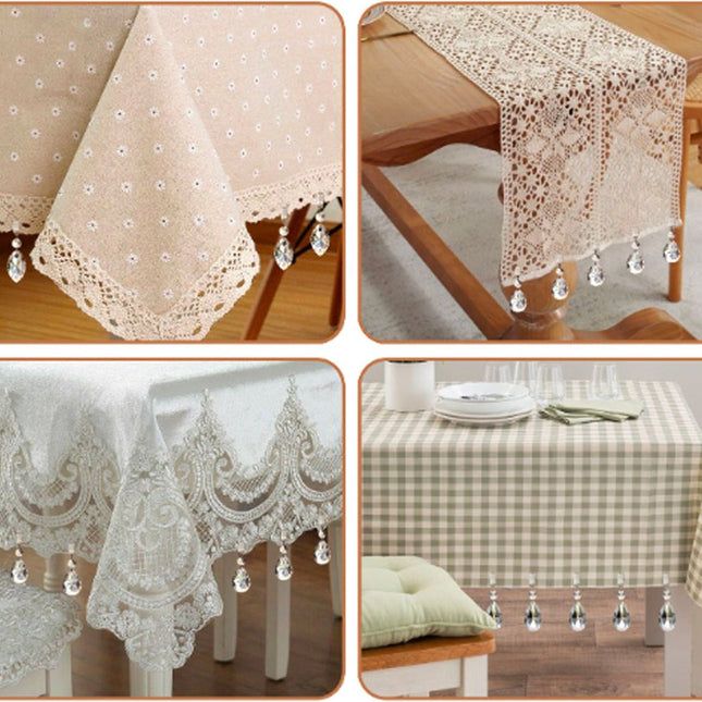Tablecloth Weights - 8 Pieces - Tablecloth Weights - Garden Oilcloth/Tablecloth Weight Balls - Tablecloth Weighters - Weighted Tablecloth Hangers - Metal Clip - For Picnic Tables - Keep Tablecloths in Place.