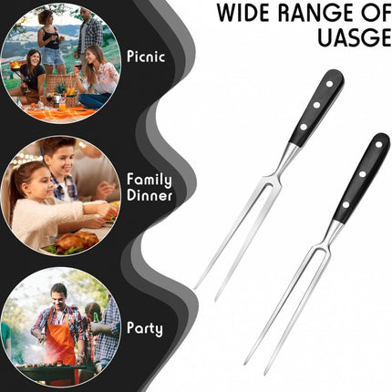 Waffle Fork - Meat Fork - Stainless Steel - Marshmallow Skewers - Serving Fork - 30 Cm - Waffle Iron Accessory - Waffle Maker Accessory - Carving Fork - Waffle Fork - Kitchen Utensils - Cooking Utensils - With Heat-Resistant Handle - For Grill Kitchen Roa.