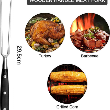 Waffle Fork - Meat Fork - Stainless Steel - Marshmallow Skewers - Serving Fork - 30 Cm - Waffle Iron Accessory - Waffle Maker Accessory - Carving Fork - Waffle Fork - Kitchen Utensils - Cooking Utensils - With Heat-Resistant Handle - For Grill Kitchen Roa.