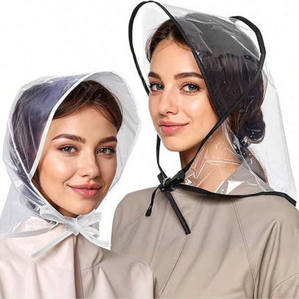 Waterproof Hat - 2-Piece - Portable Rain Cover - Protect Your Hair - Rain Hat - Head Umbrella - Foldable - Rain - Rainproof - Outdoor - White and Black - for Festival / Halloween / World Cup / King's Day / Daily / Travel / Camping / Concert.