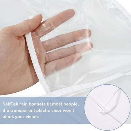 Waterproof Hat - 2-Piece - Portable Rain Cover - Protect Your Hair - Rain Hat - Head Umbrella - Foldable - Rain - Rainproof - Outdoor - White and Black - for Festival / Halloween / World Cup / King's Day / Daily / Travel / Camping / Concert.