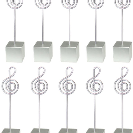 Photo Holders - Clip Photo Holders - Photo Holder with Clip - Memo Holder - Table Card Holders - For Guest Gifts, Weddings, Births, Baptisms, Birthdays, Christmas, Communion - Silver - 10 Pieces.