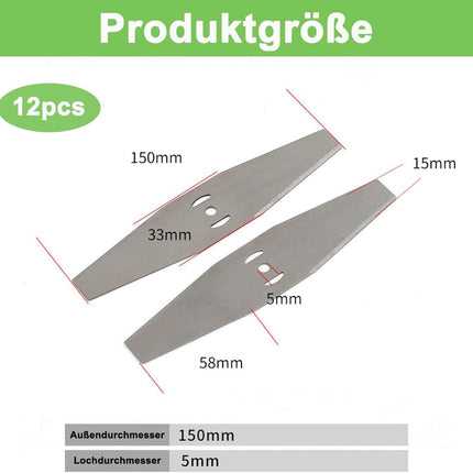 12 Pieces - Grass Trimmers Replacement Blade - 15cm General - Grass Trimmer - Brushcutter - Replacement Blades - Replacement Small Blades - Metal Grass Trimmer - Accessories - Blades - Small Blades - Suitable For All Common Lawn Mowers, Brushcutters and B.