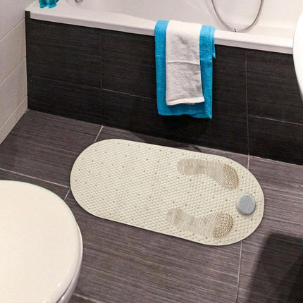Non-Slip Shower Mat - Bath Mat with Suction Cups and Massage - Anti-Slip Shower Cabin Mat - 80x40cm - Mat for the Bath - Mat for the Bathroom - Includes Hanging Bracket - Mold Resistant & Machine Washable Bath Mats - Shower - Brown - Non-Slip Shower Mat.
