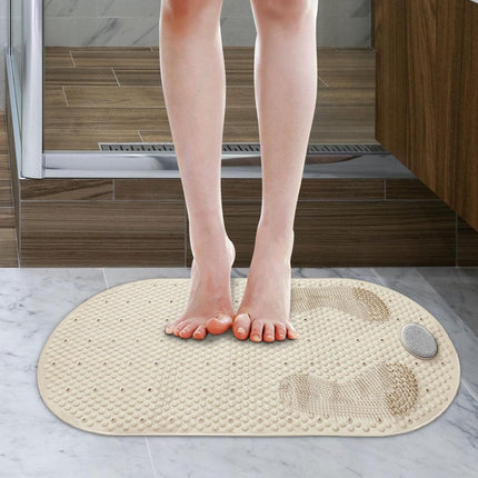 Non-Slip Shower Mat - Bath Mat with Suction Cups and Massage - Anti-Slip Shower Cabin Mat - 80x40cm - Mat for the Bath - Mat for the Bathroom - Includes Hanging Bracket - Mold Resistant & Machine Washable Bath Mats - Shower - Brown - Non-Slip Shower Mat.